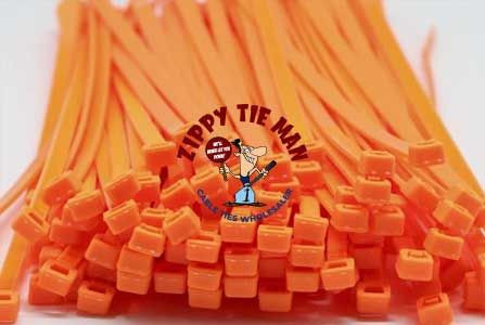 2.5mm x 200mm Orange Cable Ties 100pcs