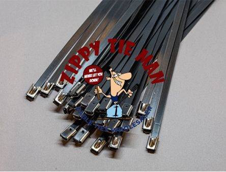 4.6mm x 300mm Coated Stainless Steel Cable Ties (100 pack)