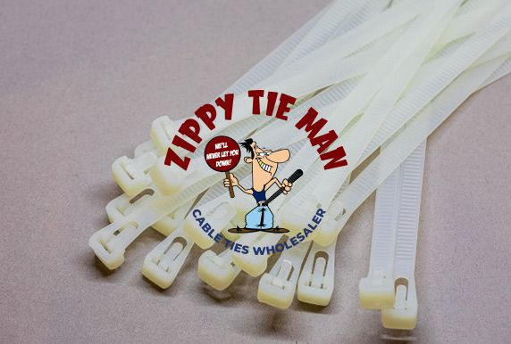 7.6mm x 300mm White Releasable Cable Ties 100pcs